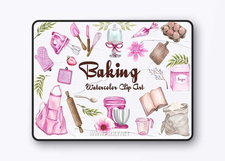 Watercolor Baking Clipart PNG 1 Watercolor Baking Clipart PNG