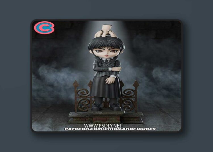 Chibi Land Figures – Wednesday – Chibi – 3D Print Model STL 1 Chibi Land Figures – Wednesday – Chibi – 3D Print Model STL