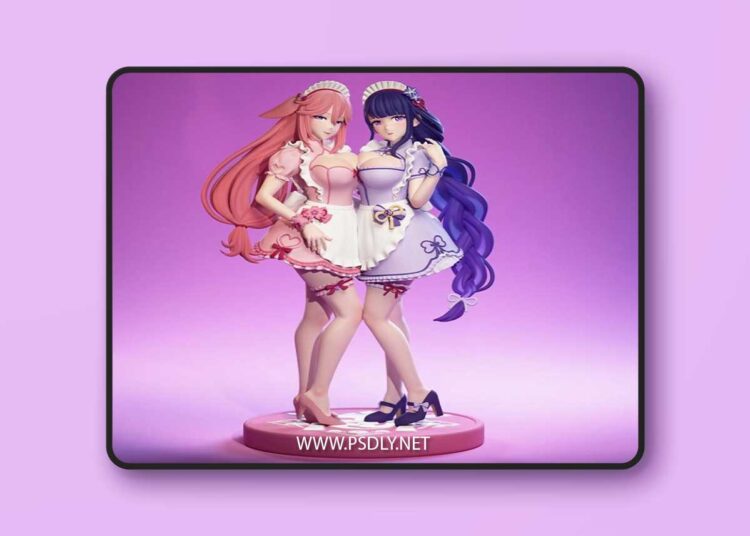 Eggma Studios – Raiden Shogun and Yae Miko – 3D Print Model STL 1 Eggma Studios – Raiden Shogun and Yae Miko – 3D Print Model STL