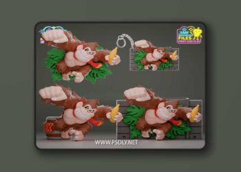 Nostalgic – Donkey Kong Cartridge Keychain Wall Decor and Figure Package – 3D Print Model