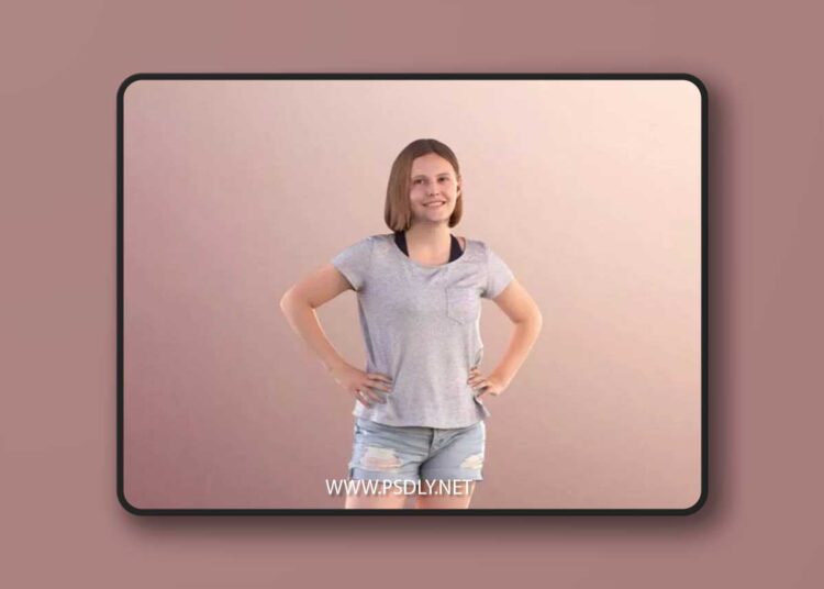 Teenager Girl Standing Hands On Hips low-poly 3d Model 1 Teenager Girl Standing Hands On Hips low poly 3d Model