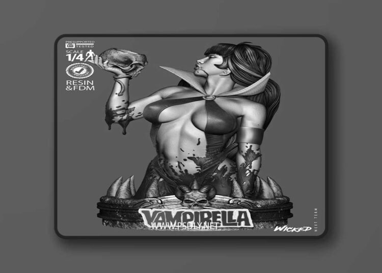 Wicked – Vampirella Bust – 3D Print Model STL 1 Wicked – Vampirella Bust – 3D Print Model STL